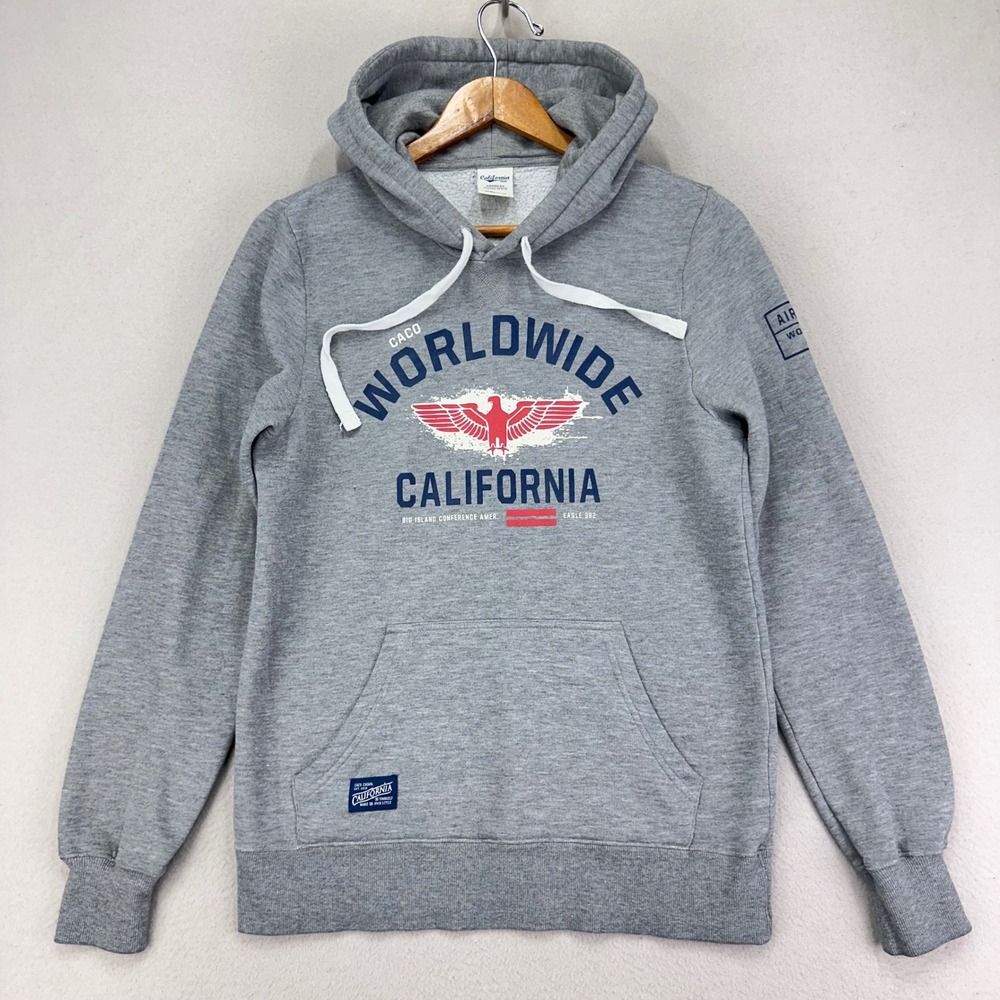 California Worldwide‎ Hoodie Womens Medium Heather Grey Terry Pullover Casual